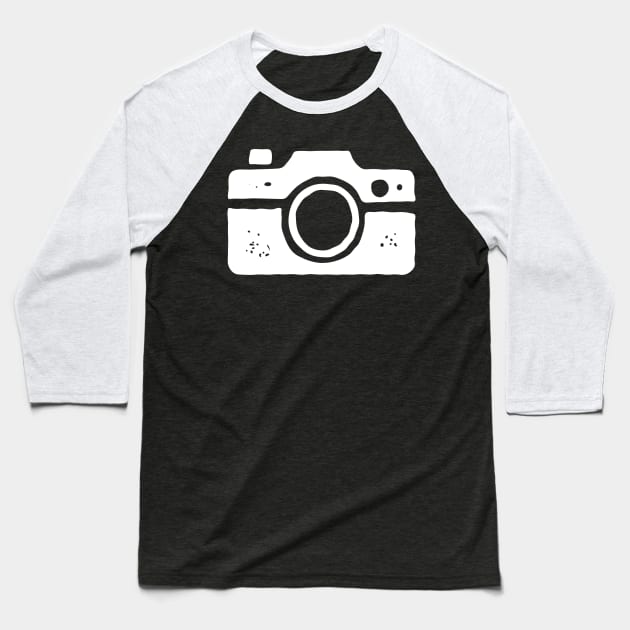 Camera Baseball T-Shirt by tommartinart